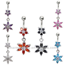 Surgical Steel Dangle Navel Belly Button Ring Bar BER-011